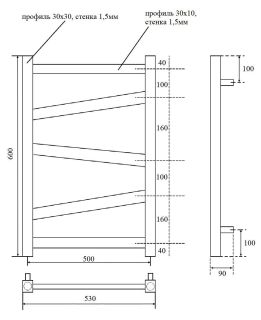Полотенцесушитель электрический Point Феникс PN15156BE П5 50x60см левый/правый чёрный